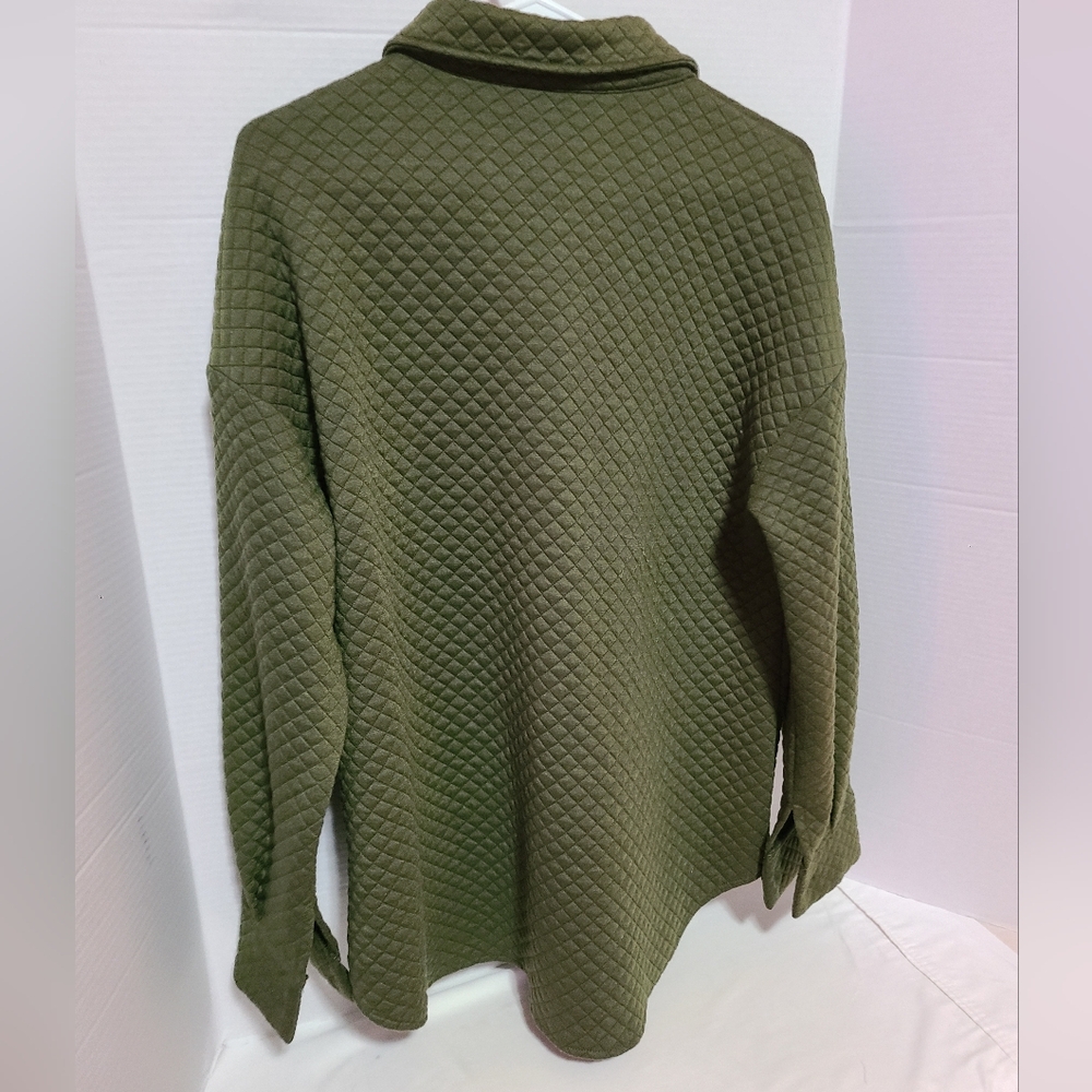 Pretty  Garden Women's Size Large Green Quilted Jacket Wear  Anywhere Stylish - Picture 7 of 7